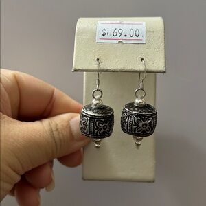 Elegant Thailand 925 Sterling Silver Floral Earrings
